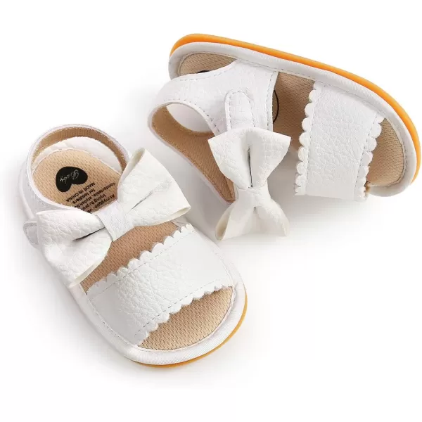 SOFMUO Baby Girl Sandals Bowknot Soft Infant Girls Princess Dress Summer Walking ShoesCWhite