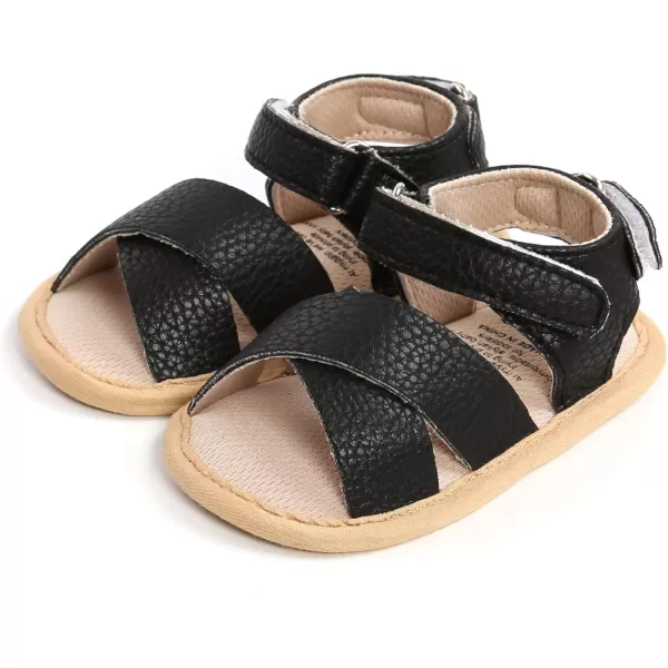 SOFMUO Baby Girl Sandals Bowknot Soft Infant Girls Princess Dress Summer Walking ShoesDBlack