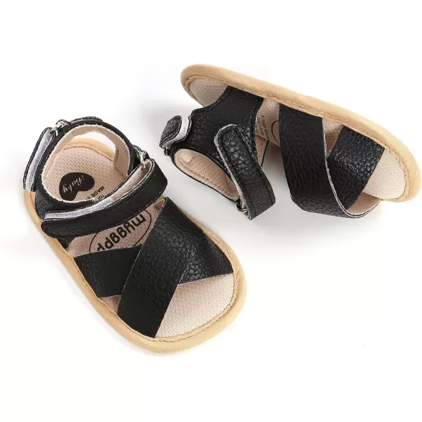 SOFMUO Baby Girl Sandals Bowknot Soft Infant Girls Princess Dress Summer Walking ShoesDBlack