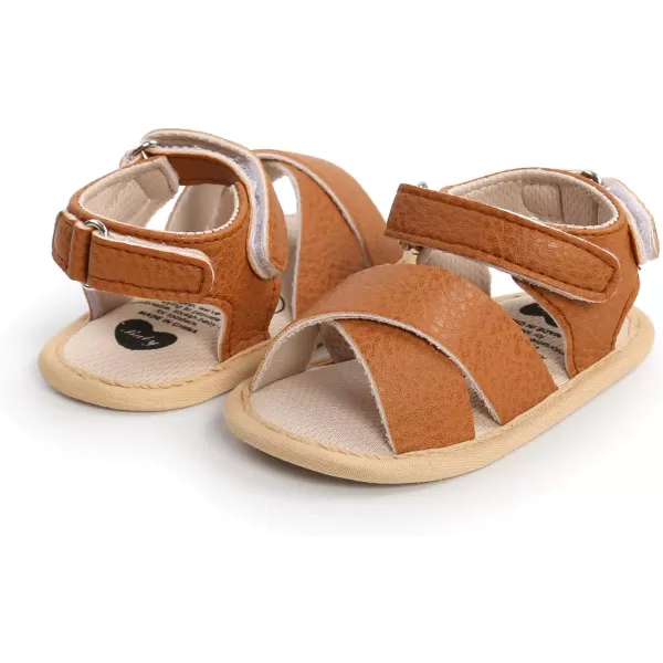 SOFMUO Baby Girl Sandals Bowknot Soft Infant Girls Princess Dress Summer Walking ShoesDBrown