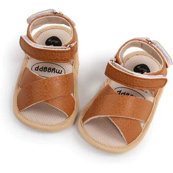 SOFMUO Baby Girl Sandals Bowknot Soft Infant Girls Princess Dress Summer Walking ShoesDBrown