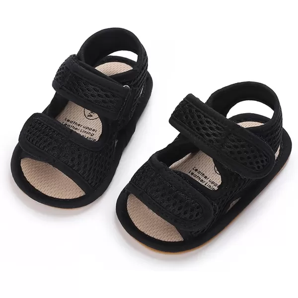 SOFMUO Baby Girls Boys Sparkly Bowknot Sandals Premium Soft AntiSlip Rubber Sole Infant Summer Outdoor Shoes Toddler First WalkersA01Black