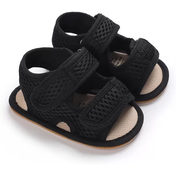 SOFMUO Baby Girls Boys Sparkly Bowknot Sandals Premium Soft AntiSlip Rubber Sole Infant Summer Outdoor Shoes Toddler First WalkersA01Black