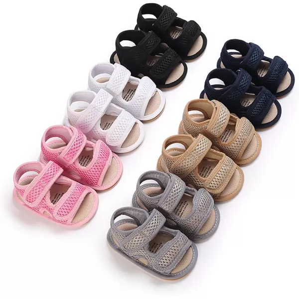 SOFMUO Baby Girls Boys Sparkly Bowknot Sandals Premium Soft AntiSlip Rubber Sole Infant Summer Outdoor Shoes Toddler First WalkersA01Black