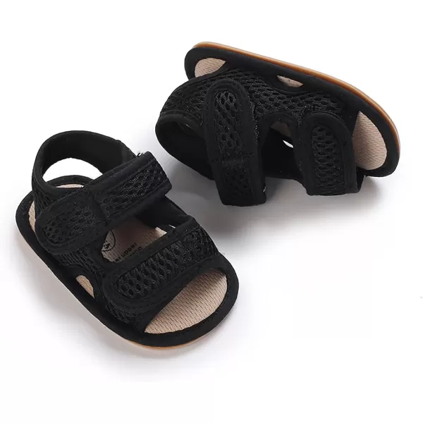SOFMUO Baby Girls Boys Sparkly Bowknot Sandals Premium Soft AntiSlip Rubber Sole Infant Summer Outdoor Shoes Toddler First WalkersA01Black