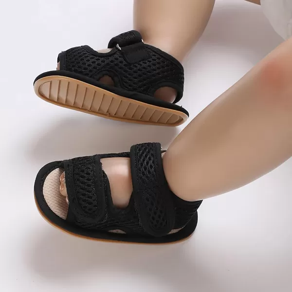 SOFMUO Baby Girls Boys Sparkly Bowknot Sandals Premium Soft AntiSlip Rubber Sole Infant Summer Outdoor Shoes Toddler First WalkersA01Black