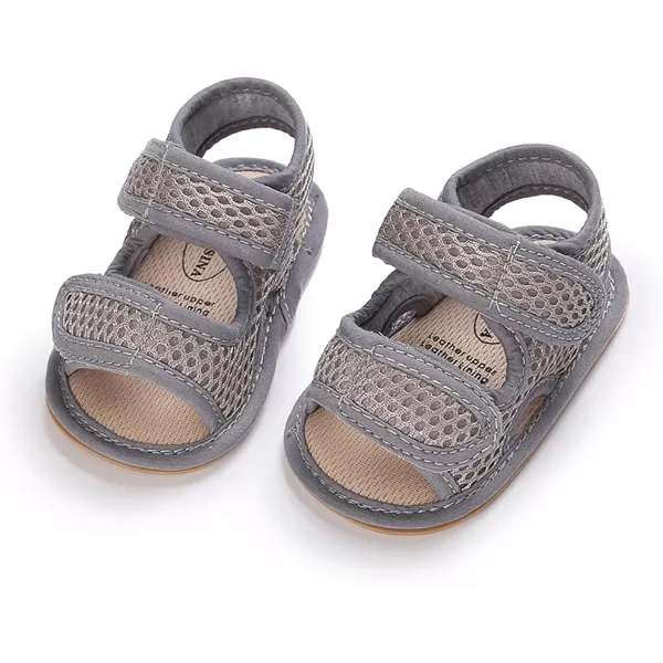 SOFMUO Baby Girls Boys Sparkly Bowknot Sandals Premium Soft AntiSlip Rubber Sole Infant Summer Outdoor Shoes Toddler First WalkersA01Grey