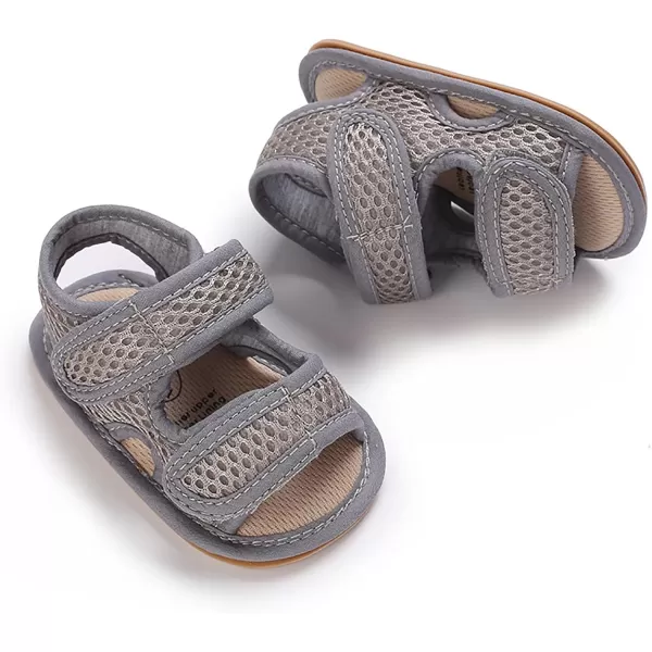 SOFMUO Baby Girls Boys Sparkly Bowknot Sandals Premium Soft AntiSlip Rubber Sole Infant Summer Outdoor Shoes Toddler First WalkersA01Grey