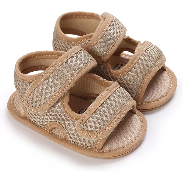 SOFMUO Baby Girls Boys Sparkly Bowknot Sandals Premium Soft AntiSlip Rubber Sole Infant Summer Outdoor Shoes Toddler First WalkersA01Khaki