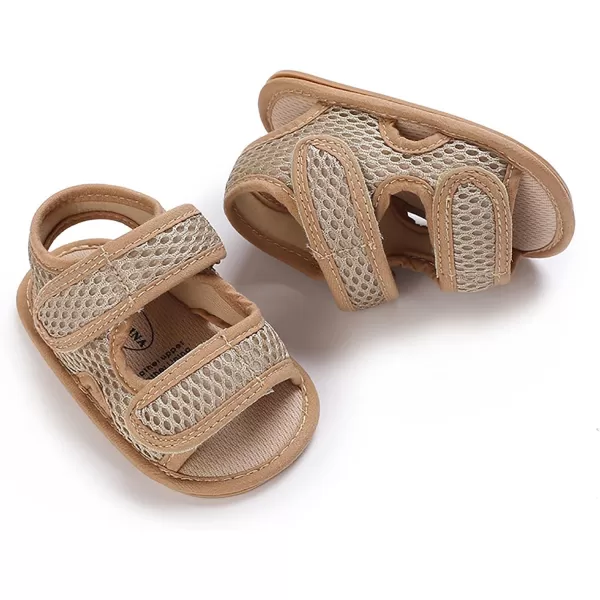 SOFMUO Baby Girls Boys Sparkly Bowknot Sandals Premium Soft AntiSlip Rubber Sole Infant Summer Outdoor Shoes Toddler First WalkersA01Khaki