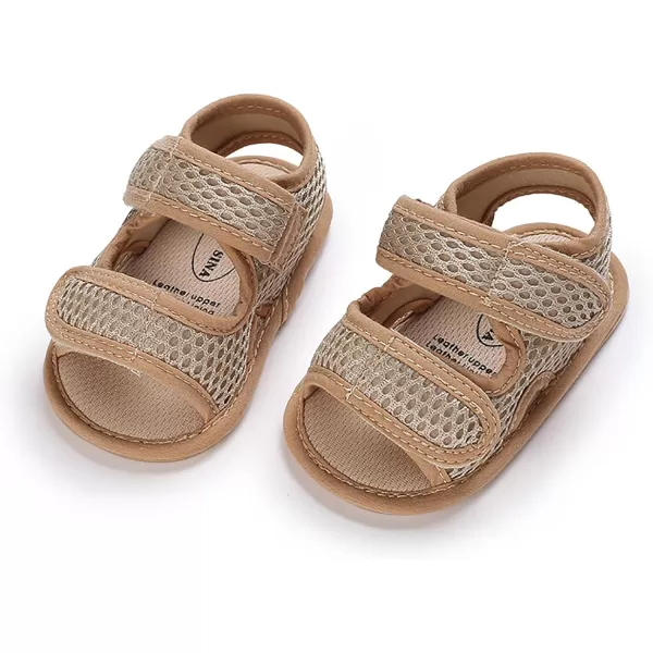SOFMUO Baby Girls Boys Sparkly Bowknot Sandals Premium Soft AntiSlip Rubber Sole Infant Summer Outdoor Shoes Toddler First WalkersA01Khaki
