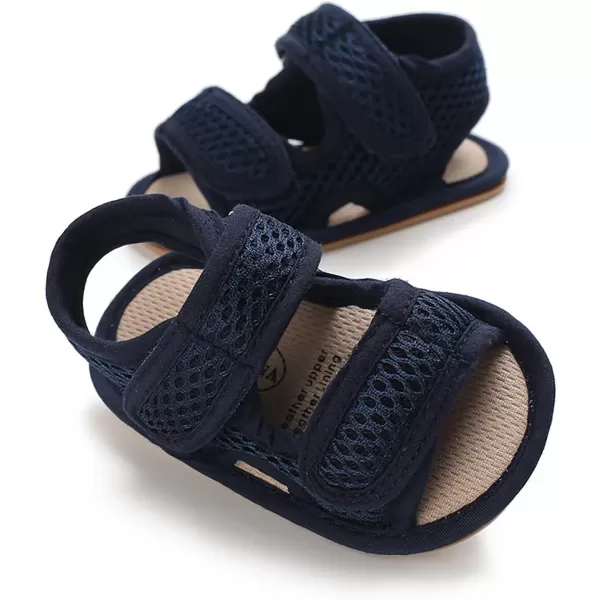 SOFMUO Baby Girls Boys Sparkly Bowknot Sandals Premium Soft AntiSlip Rubber Sole Infant Summer Outdoor Shoes Toddler First WalkersA01Navy