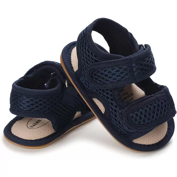 SOFMUO Baby Girls Boys Sparkly Bowknot Sandals Premium Soft AntiSlip Rubber Sole Infant Summer Outdoor Shoes Toddler First WalkersA01Navy
