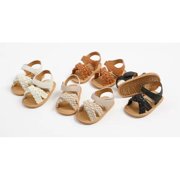 SOFMUO Baby Girls Boys Sparkly Bowknot Sandals Premium Soft AntiSlip Rubber Sole Infant Summer Outdoor Shoes Toddler First WalkersA04Beige