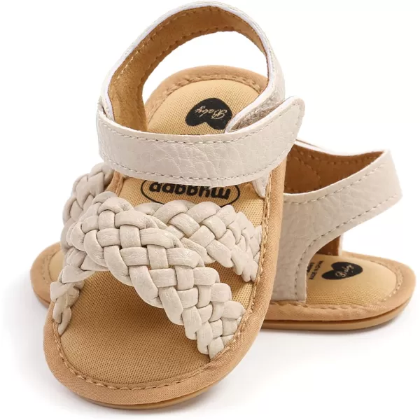 SOFMUO Baby Girls Boys Sparkly Bowknot Sandals Premium Soft AntiSlip Rubber Sole Infant Summer Outdoor Shoes Toddler First WalkersA04Beige