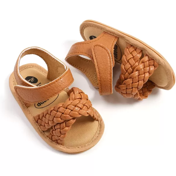 SOFMUO Baby Girls Boys Sparkly Bowknot Sandals Premium Soft AntiSlip Rubber Sole Infant Summer Outdoor Shoes Toddler First WalkersA04Brown