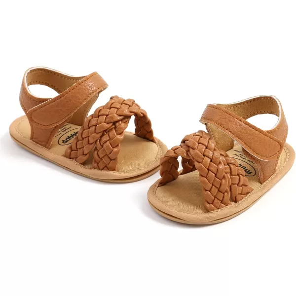 SOFMUO Baby Girls Boys Sparkly Bowknot Sandals Premium Soft AntiSlip Rubber Sole Infant Summer Outdoor Shoes Toddler First WalkersA04Brown