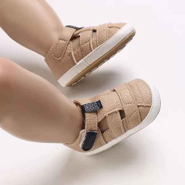 SOFMUO Baby Girls Boys Sparkly Bowknot Sandals Premium Soft AntiSlip Rubber Sole Infant Summer Outdoor Shoes Toddler First WalkersA06Khaki