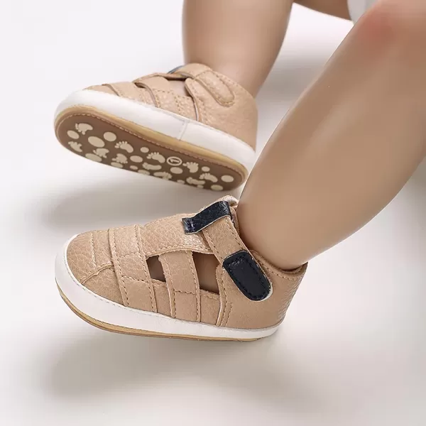 SOFMUO Baby Girls Boys Sparkly Bowknot Sandals Premium Soft AntiSlip Rubber Sole Infant Summer Outdoor Shoes Toddler First WalkersA06Khaki