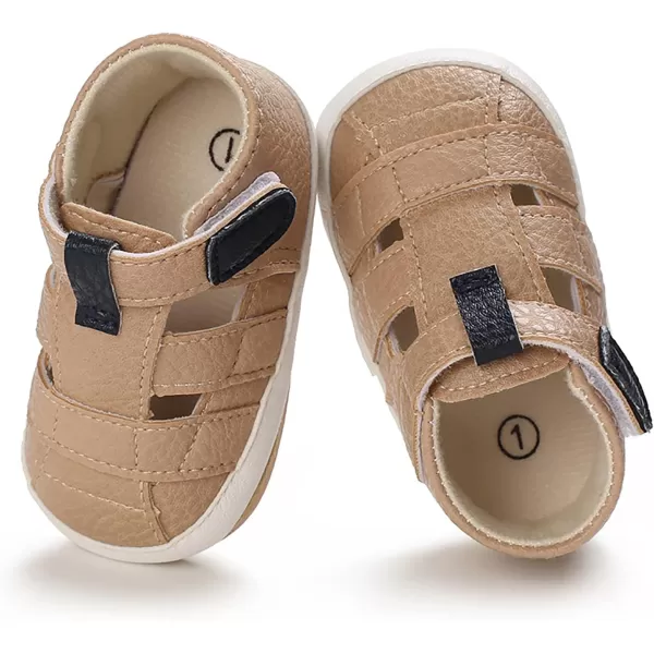 SOFMUO Baby Girls Boys Sparkly Bowknot Sandals Premium Soft AntiSlip Rubber Sole Infant Summer Outdoor Shoes Toddler First WalkersA06Khaki