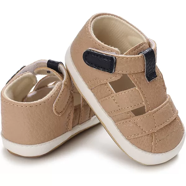 SOFMUO Baby Girls Boys Sparkly Bowknot Sandals Premium Soft AntiSlip Rubber Sole Infant Summer Outdoor Shoes Toddler First WalkersA06Khaki