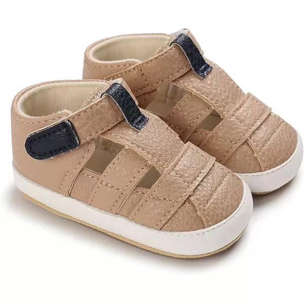 SOFMUO Baby Girls Boys Sparkly Bowknot Sandals Premium Soft AntiSlip Rubber Sole Infant Summer Outdoor Shoes Toddler First WalkersA06Khaki