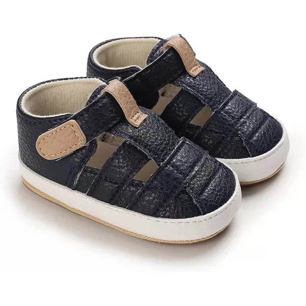 SOFMUO Baby Girls Boys Sparkly Bowknot Sandals Premium Soft AntiSlip Rubber Sole Infant Summer Outdoor Shoes Toddler First WalkersA06Navy