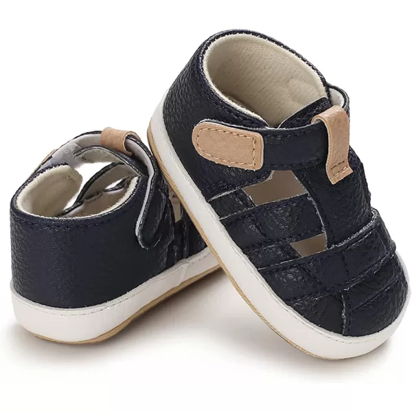 SOFMUO Baby Girls Boys Sparkly Bowknot Sandals Premium Soft AntiSlip Rubber Sole Infant Summer Outdoor Shoes Toddler First WalkersA06Navy