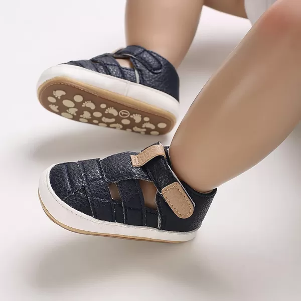 SOFMUO Baby Girls Boys Sparkly Bowknot Sandals Premium Soft AntiSlip Rubber Sole Infant Summer Outdoor Shoes Toddler First WalkersA06Navy
