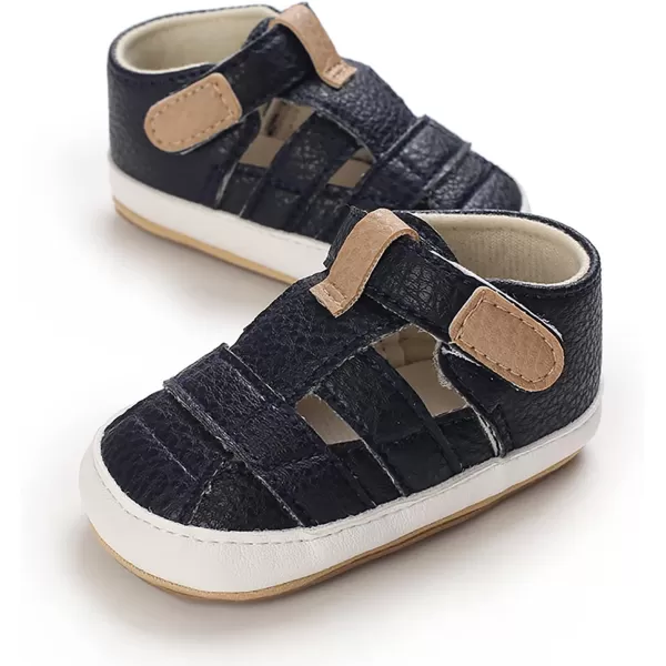 SOFMUO Baby Girls Boys Sparkly Bowknot Sandals Premium Soft AntiSlip Rubber Sole Infant Summer Outdoor Shoes Toddler First WalkersA06Navy