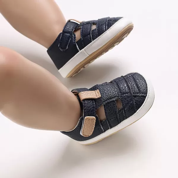 SOFMUO Baby Girls Boys Sparkly Bowknot Sandals Premium Soft AntiSlip Rubber Sole Infant Summer Outdoor Shoes Toddler First WalkersA06Navy