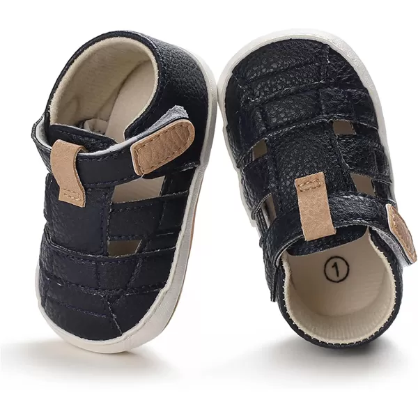 SOFMUO Baby Girls Boys Sparkly Bowknot Sandals Premium Soft AntiSlip Rubber Sole Infant Summer Outdoor Shoes Toddler First WalkersA06Navy