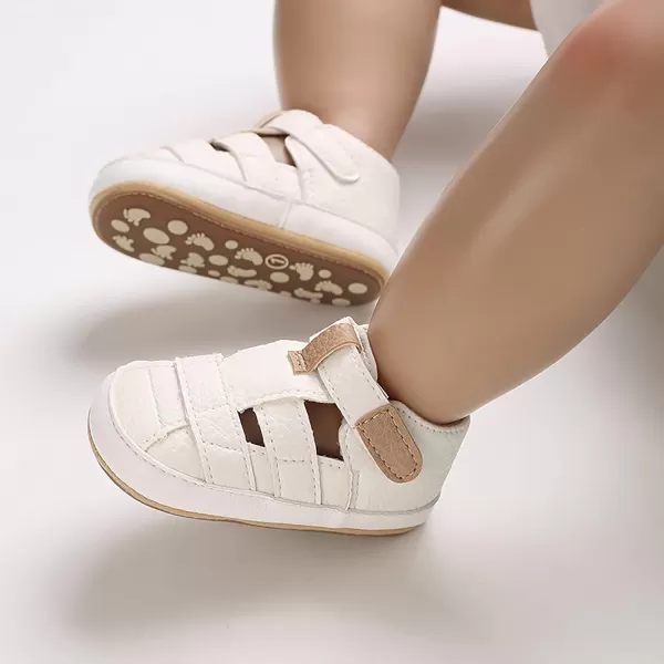 SOFMUO Baby Girls Boys Sparkly Bowknot Sandals Premium Soft AntiSlip Rubber Sole Infant Summer Outdoor Shoes Toddler First WalkersA06White