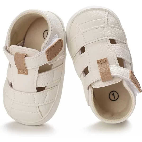 SOFMUO Baby Girls Boys Sparkly Bowknot Sandals Premium Soft AntiSlip Rubber Sole Infant Summer Outdoor Shoes Toddler First WalkersA06White
