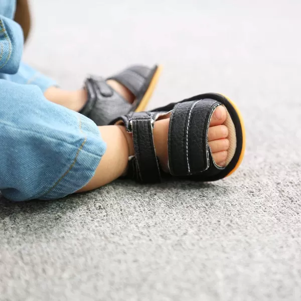 SOFMUO Baby Girls Boys Sparkly Bowknot Sandals Premium Soft AntiSlip Rubber Sole Infant Summer Outdoor Shoes Toddler First WalkersA2Black