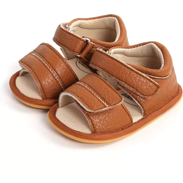 SOFMUO Baby Girls Boys Sparkly Bowknot Sandals Premium Soft AntiSlip Rubber Sole Infant Summer Outdoor Shoes Toddler First WalkersA2Brown