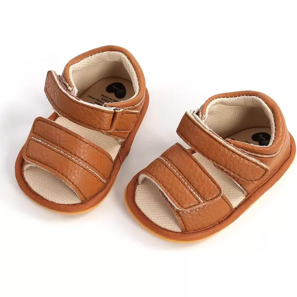 SOFMUO Baby Girls Boys Sparkly Bowknot Sandals Premium Soft AntiSlip Rubber Sole Infant Summer Outdoor Shoes Toddler First WalkersA2Brown