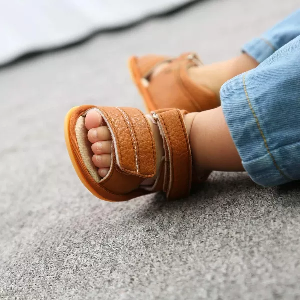 SOFMUO Baby Girls Boys Sparkly Bowknot Sandals Premium Soft AntiSlip Rubber Sole Infant Summer Outdoor Shoes Toddler First WalkersA2Brown