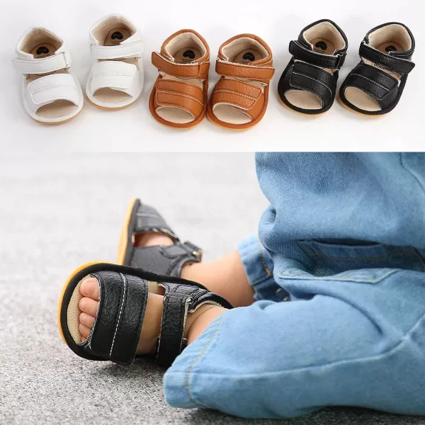 SOFMUO Baby Girls Boys Sparkly Bowknot Sandals Premium Soft AntiSlip Rubber Sole Infant Summer Outdoor Shoes Toddler First WalkersA2Brown