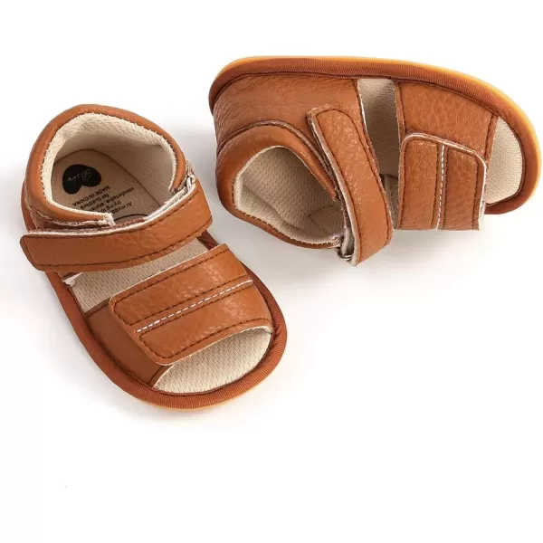 SOFMUO Baby Girls Boys Sparkly Bowknot Sandals Premium Soft AntiSlip Rubber Sole Infant Summer Outdoor Shoes Toddler First WalkersA2Brown