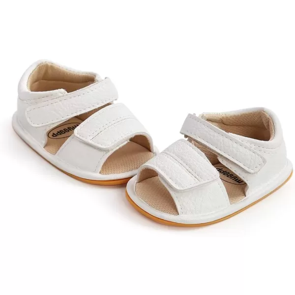 SOFMUO Baby Girls Boys Sparkly Bowknot Sandals Premium Soft AntiSlip Rubber Sole Infant Summer Outdoor Shoes Toddler First WalkersA2White