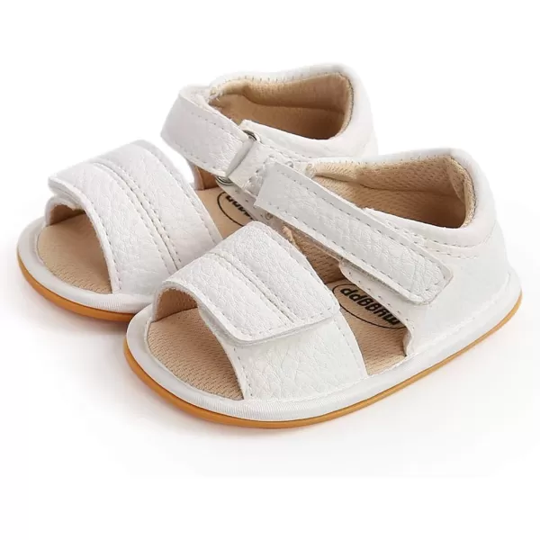SOFMUO Baby Girls Boys Sparkly Bowknot Sandals Premium Soft AntiSlip Rubber Sole Infant Summer Outdoor Shoes Toddler First WalkersA2White