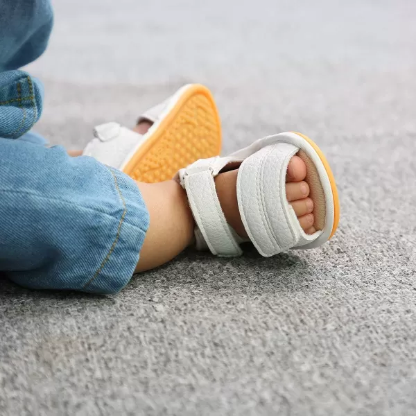 SOFMUO Baby Girls Boys Sparkly Bowknot Sandals Premium Soft AntiSlip Rubber Sole Infant Summer Outdoor Shoes Toddler First WalkersA2White