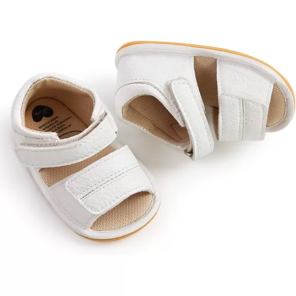 SOFMUO Baby Girls Boys Sparkly Bowknot Sandals Premium Soft AntiSlip Rubber Sole Infant Summer Outdoor Shoes Toddler First WalkersA2White