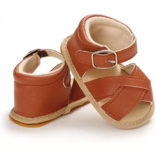 SOFMUO Baby Girls Boys Sparkly Bowknot Sandals Premium Soft AntiSlip Rubber Sole Infant Summer Outdoor Shoes Toddler First WalkersAbrown