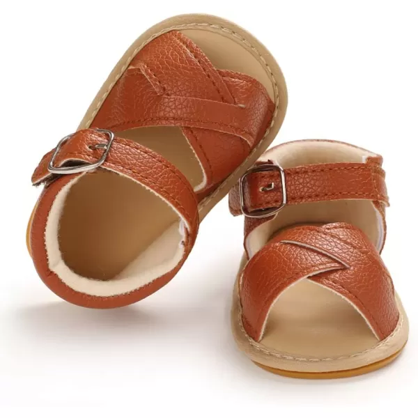 SOFMUO Baby Girls Boys Sparkly Bowknot Sandals Premium Soft AntiSlip Rubber Sole Infant Summer Outdoor Shoes Toddler First WalkersAbrown