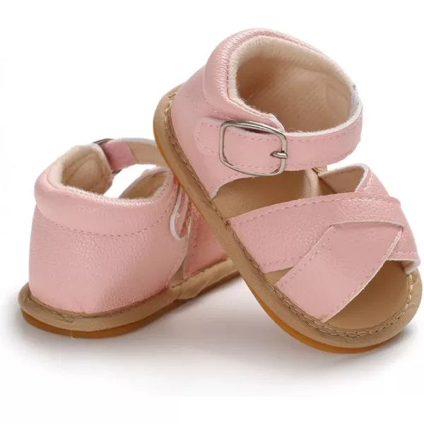 SOFMUO Baby Girls Boys Sparkly Bowknot Sandals Premium Soft AntiSlip Rubber Sole Infant Summer Outdoor Shoes Toddler First WalkersApink