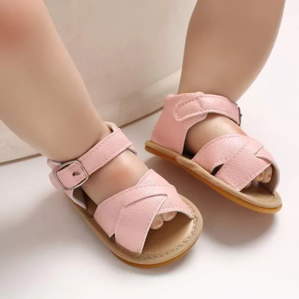 SOFMUO Baby Girls Boys Sparkly Bowknot Sandals Premium Soft AntiSlip Rubber Sole Infant Summer Outdoor Shoes Toddler First WalkersApink