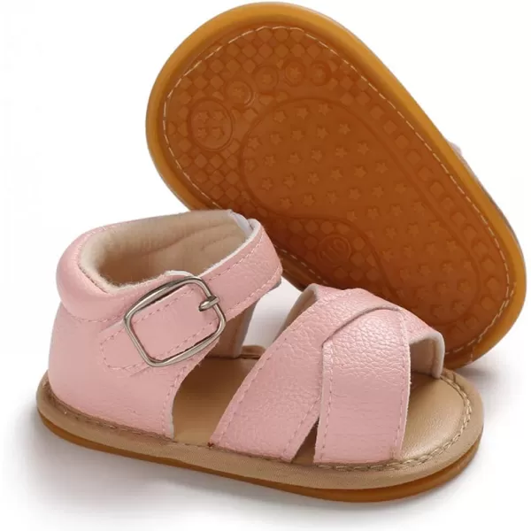 SOFMUO Baby Girls Boys Sparkly Bowknot Sandals Premium Soft AntiSlip Rubber Sole Infant Summer Outdoor Shoes Toddler First WalkersApink