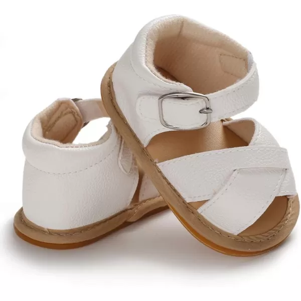 SOFMUO Baby Girls Boys Sparkly Bowknot Sandals Premium Soft AntiSlip Rubber Sole Infant Summer Outdoor Shoes Toddler First WalkersAwhite